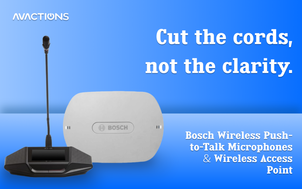 Rent Bosch DICENTIS wireless push to talk microphones from AV Actions. Serving hotels and events across the East Coast, with offices in Alexandria, VA and Orlando, FL.